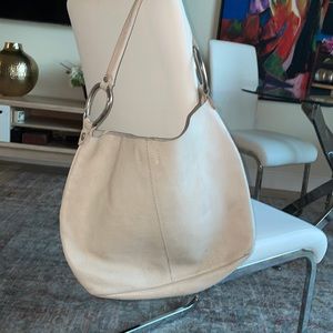 Peter Kent Beige Leather Bag.
